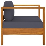vidaXL Set mobilier grădină perne gri închis, 7 piese, lemn acacia vidaXL Set mobilier grădină perne gri închis, 7 piese, lemn acacia