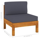 vidaXL Set mobilier grădină perne gri închis, 7 piese, lemn acacia vidaXL Set mobilier grădină perne gri închis, 7 piese, lemn acacia
