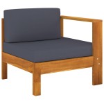 vidaXL Set mobilier grădină perne gri închis, 7 piese, lemn acacia vidaXL Set mobilier grădină perne gri închis, 7 piese, lemn acacia