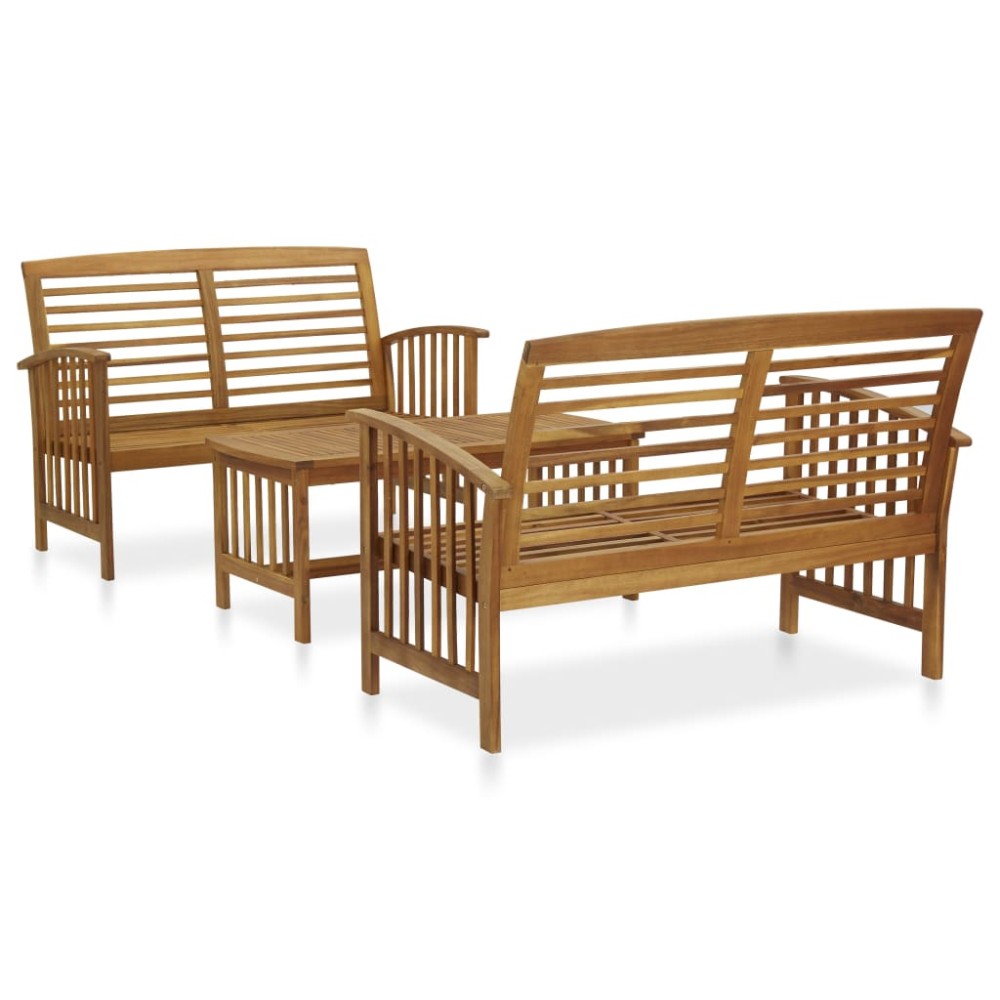 vidaXL Set mobilier de grădină, 3 piese, lemn masiv de acacia