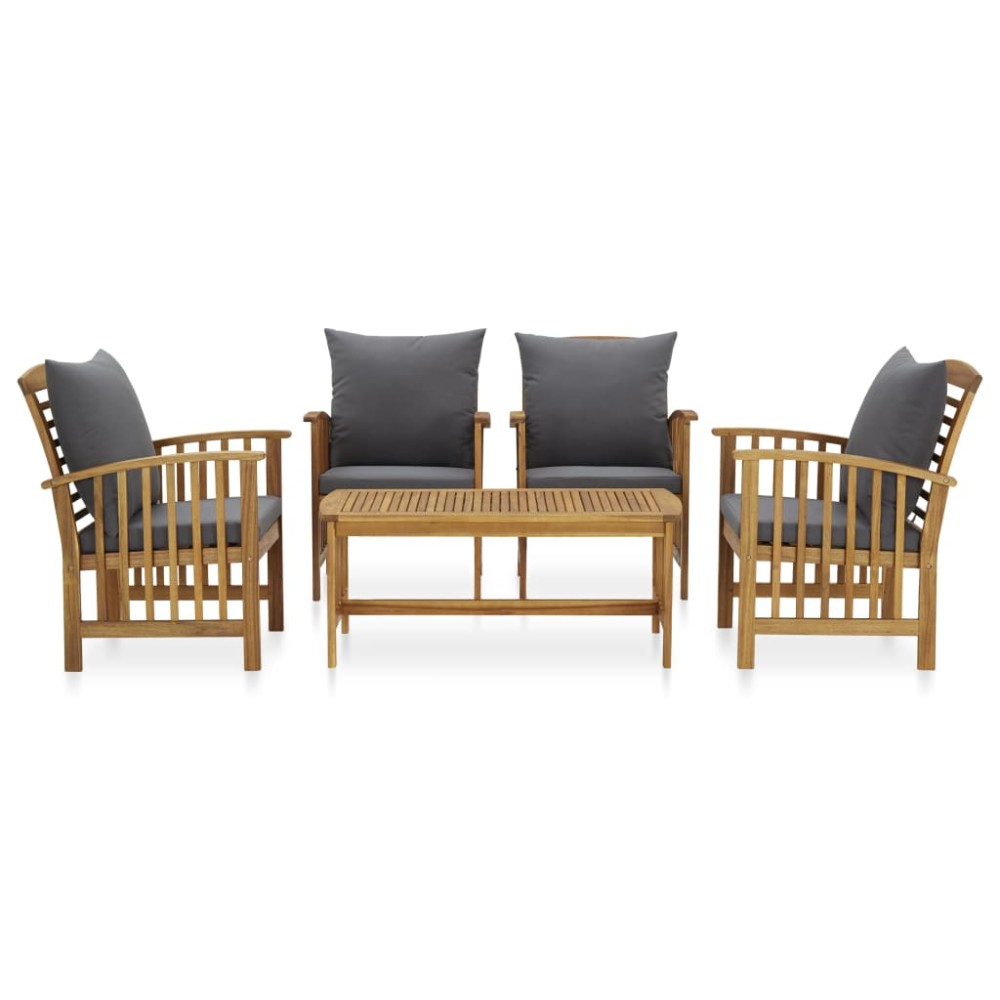 vidaXL Set mobilier grădină cu perne, 5 piese, lemn masiv de acacia