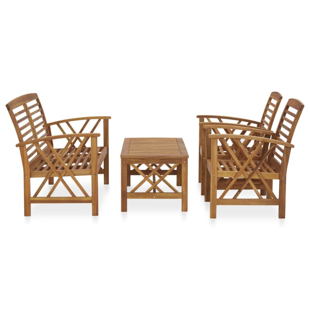 vidaXL Set mobilier de grădină, 4 piese, lemn masiv de acacia