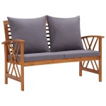 vidaXL Set mobilier grădină cu perne, 3 piese, lemn masiv de acacia