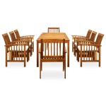 vidaXL Set mobilier de grădină cu perne, 9 piese, lemn masiv acacia vidaXL Set mobilier de grădină cu perne, 9 piese, lemn masiv acacia