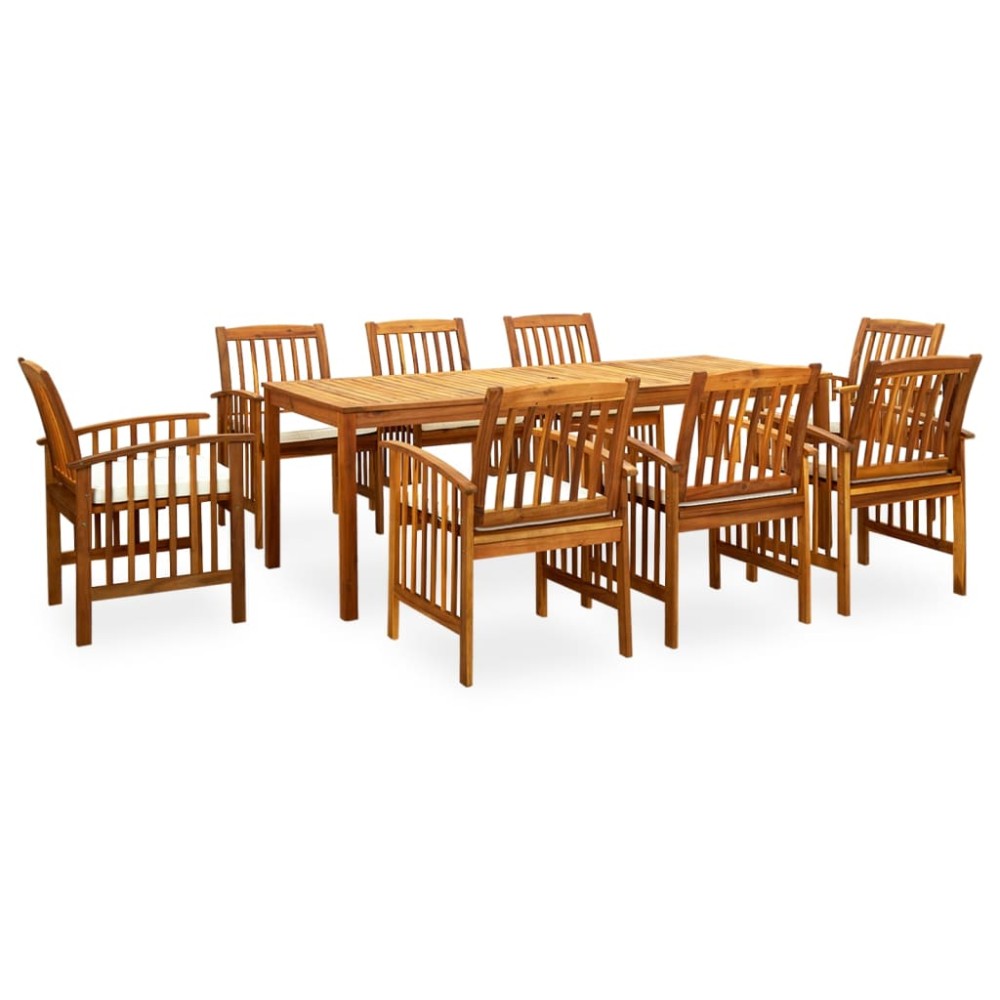 vidaXL Set mobilier de grădină cu perne, 9 piese, lemn masiv acacia