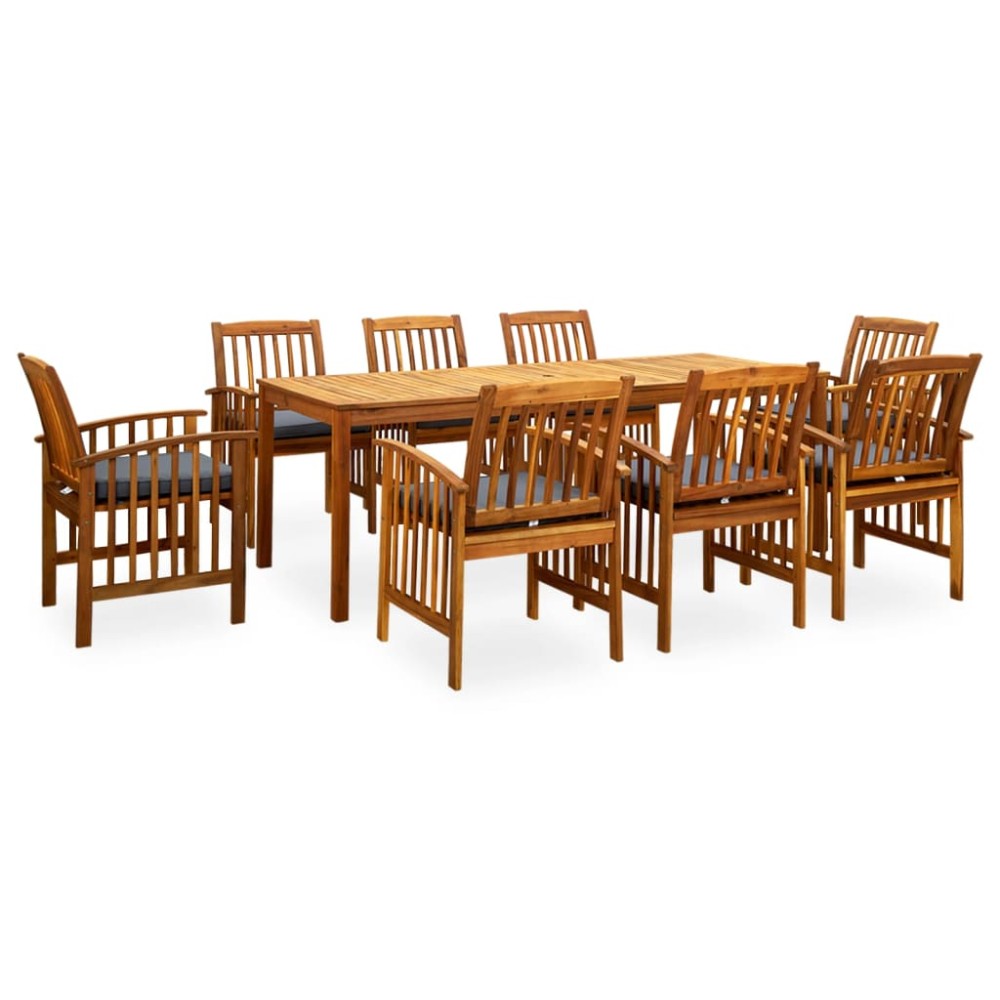 vidaXL Set mobilier de grădină cu perne, 9 piese, lemn masiv acacia