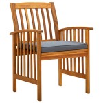 vidaXL Set mobilier de grădină cu perne, 9 piese, lemn masiv acacia vidaXL Set mobilier de grădină cu perne, 9 piese, lemn masiv acacia