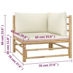 vidaXL Set mobilier de grădină, cu perne alb crem, 4 piese, bambus vidaXL Set mobilier de grădină, cu perne alb crem, 4 piese, bambus