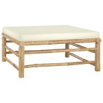 vidaXL Set mobilier de grădină, cu perne alb crem, 8 piese, bambus vidaXL Set mobilier de grădină, cu perne alb crem, 8 piese, bambus