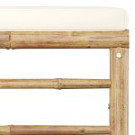 vidaXL Set mobilier de grădină, cu perne alb crem, 3 piese, bambus vidaXL Set mobilier de grădină, cu perne alb crem, 3 piese, bambus
