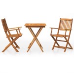 vidaXL Set mobilier grădină pliabil, 3 piese, lemn masiv acacia vidaXL Set mobilier grădină pliabil, 3 piese, lemn masiv acacia