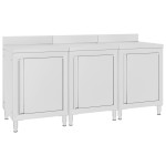 vidaXL Dulap blat de lucru comercial 180x60x96 cm oțel inoxidabil vidaXL Dulap blat de lucru comercial 180x60x96 cm oțel inoxidabil