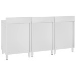 vidaXL Dulap blat de lucru comercial 180x60x96 cm oțel inoxidabil vidaXL Dulap blat de lucru comercial 180x60x96 cm oțel inoxidabil