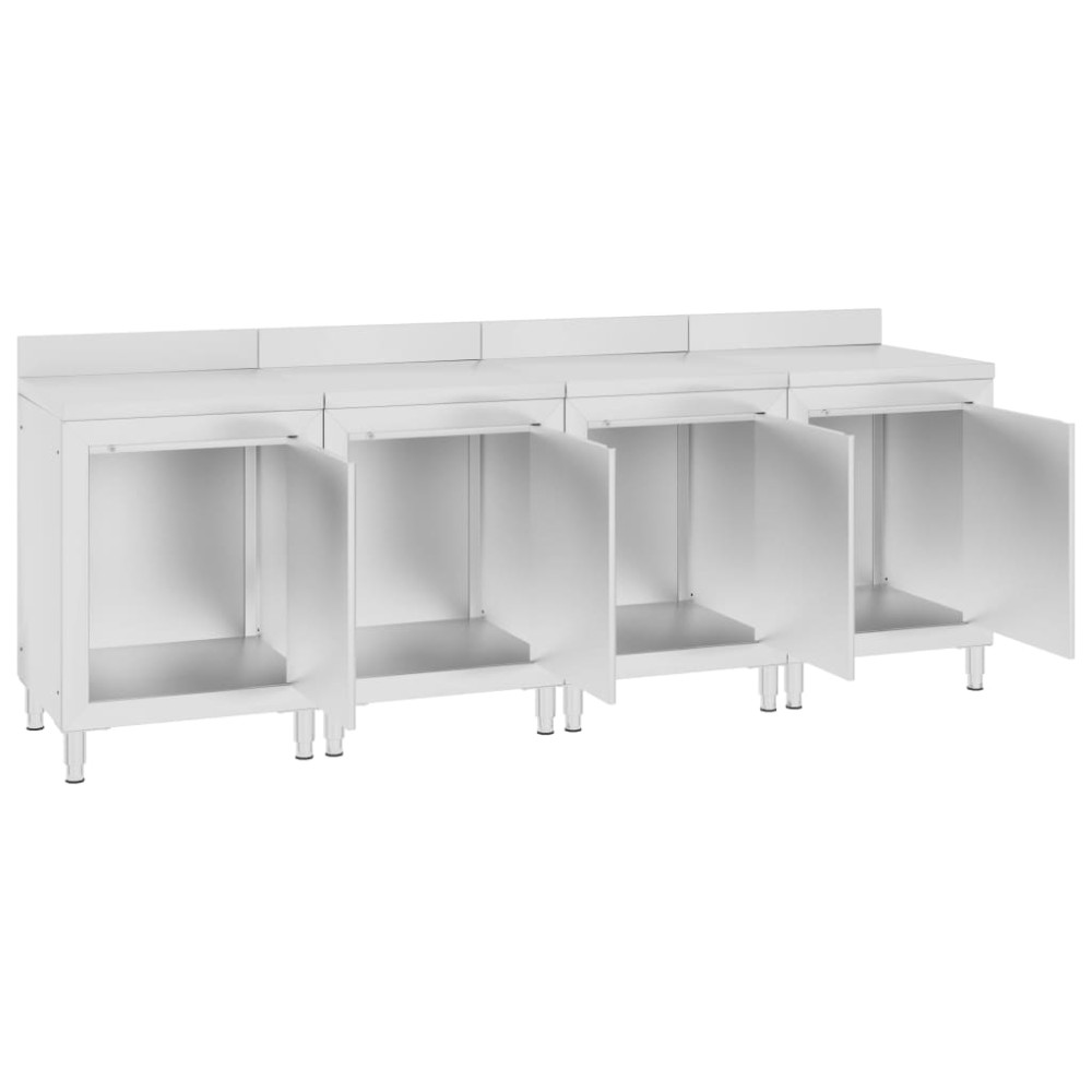 vidaXL Dulap comercial blat de lucru 240x60x96 cm, oțel inoxidabil