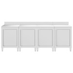vidaXL Dulap comercial blat de lucru 240x60x96 cm, oțel inoxidabil
