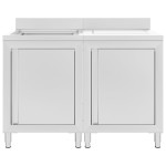 vidaXL Dulap comercial pentru chiuvetă,120x60x96 cm, oțel inoxidabil