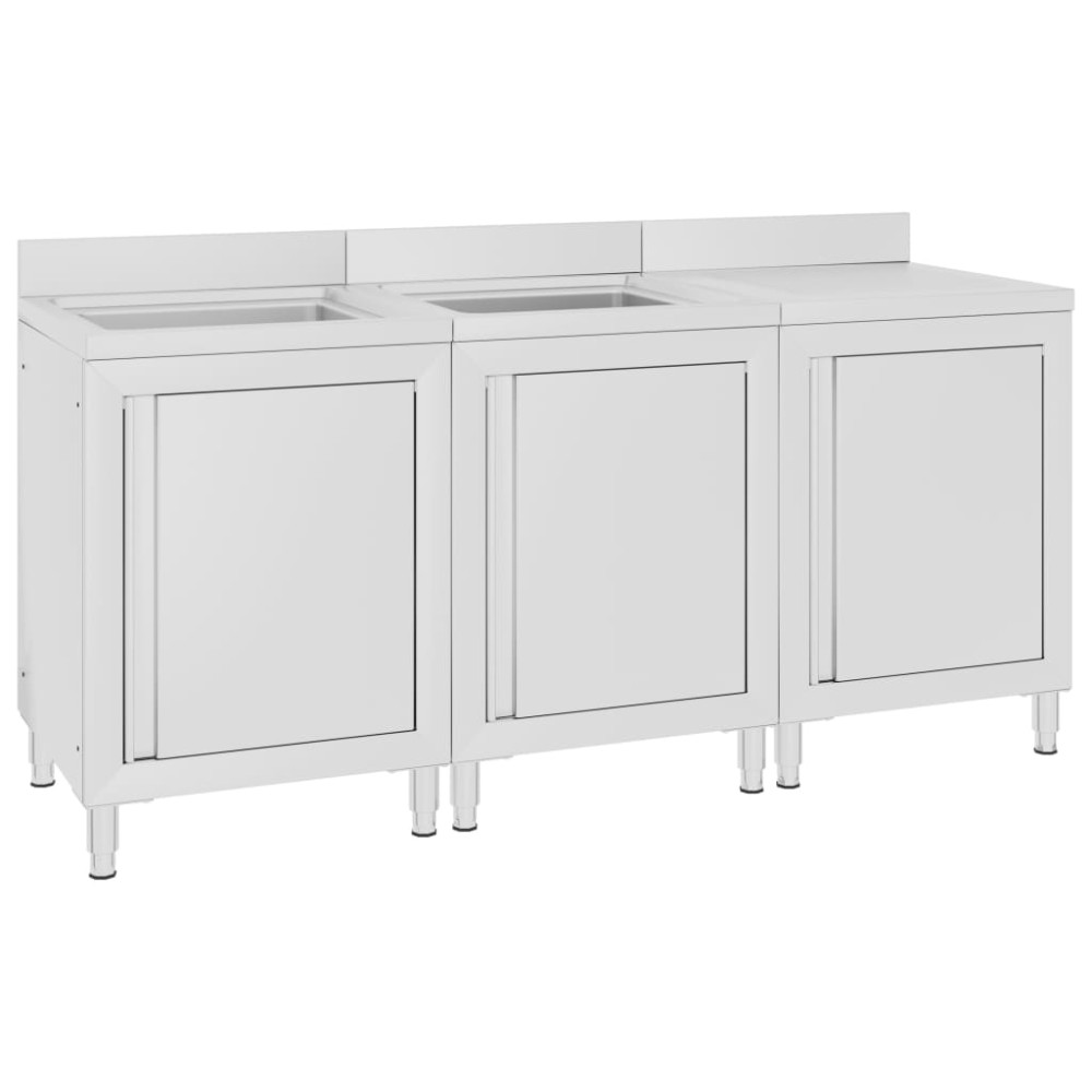 vidaXL Dulap comercial pentru chiuvetă, 180x60x96 cm, oțel inoxidabil
