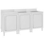 vidaXL Dulap comercial pentru chiuvetă, 180x60x96 cm, oțel inoxidabil vidaXL Dulap comercial pentru chiuvetă, 180x60x96 cm, oțel inoxidabil