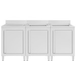vidaXL Dulap comercial pentru chiuvetă, 180x60x96 cm, oțel inoxidabil vidaXL Dulap comercial pentru chiuvetă, 180x60x96 cm, oțel inoxidabil