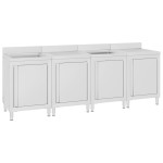 vidaXL Dulap comercial pentru chiuvetă, 240x60x96 cm, oțel inoxidabil