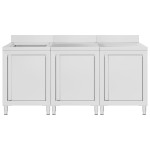 vidaXL Dulap comercial pentru chiuvetă 180x60x96 cm, oțel inoxidabil vidaXL Dulap comercial pentru chiuvetă 180x60x96 cm, oțel inoxidabil