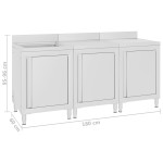 vidaXL Dulap comercial pentru chiuvetă 180x60x96 cm, oțel inoxidabil vidaXL Dulap comercial pentru chiuvetă 180x60x96 cm, oțel inoxidabil
