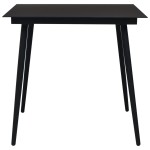 vidaXL Set mobilier grădină, 3 piese, negru, sfoară de bumbac și oțel vidaXL Set mobilier grădină, 3 piese, negru, sfoară de bumbac și oțel