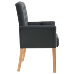 vidaXL Scaune de bucătărie cu brațe, 6 buc., gri, material textil