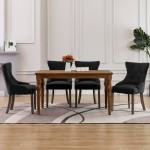 vidaXL Scaune de bucătărie, 4 buc., negru, material textil vidaXL Scaune de bucătărie, 4 buc., negru, material textil