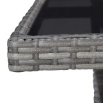 vidaXL Set mobilier grădină, 3 piese, gri, poliratan și lemn acacia vidaXL Set mobilier grădină, 3 piese, gri, poliratan și lemn acacia