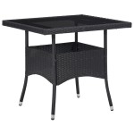 vidaXL Set mobilier de grădină, 5 piese, negru, poliratan vidaXL Set mobilier de grădină, 5 piese, negru, poliratan