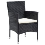 vidaXL Set mobilier de grădină, 5 piese, negru, poliratan vidaXL Set mobilier de grădină, 5 piese, negru, poliratan