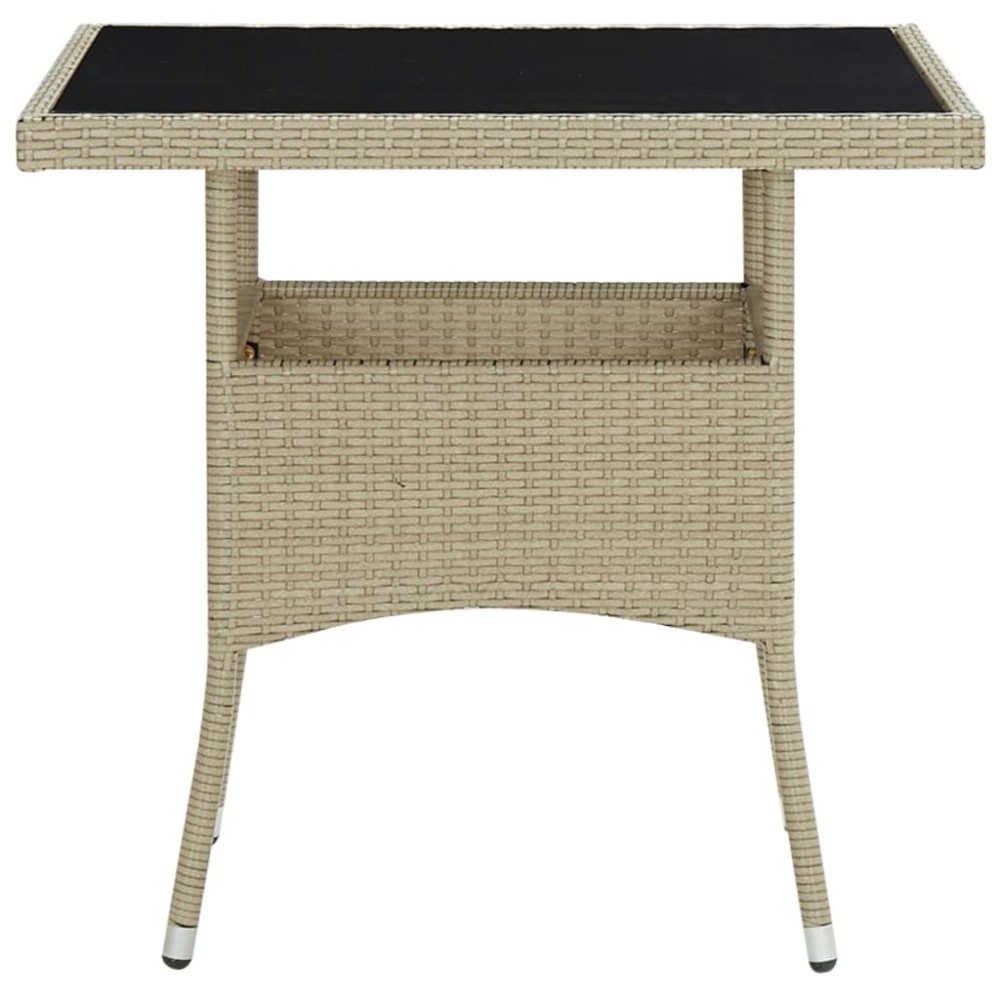 vidaXL Set mobilier de grădină, 5 piese, bej, poliratan și sticlă