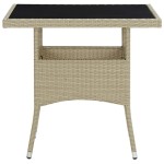 vidaXL Set mobilier de grădină, 5 piese, bej, poliratan și sticlă vidaXL Set mobilier de grădină, 5 piese, bej, poliratan și sticlă