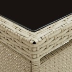 vidaXL Set mobilier de grădină, 5 piese, bej, poliratan și sticlă vidaXL Set mobilier de grădină, 5 piese, bej, poliratan și sticlă