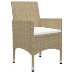 vidaXL Set mobilier de grădină, 5 piese, bej, poliratan și sticlă vidaXL Set mobilier de grădină, 5 piese, bej, poliratan și sticlă
