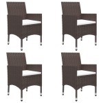 vidaXL Set mobilier de grădină, 5 piese, poliratan și sticlă vidaXL Set mobilier de grădină, 5 piese, poliratan și sticlă
