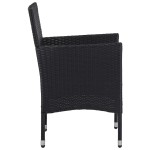 vidaXL Set mobilier grădină, 5 piese, negru, poliratan, lemn acacia vidaXL Set mobilier grădină, 5 piese, negru, poliratan, lemn acacia