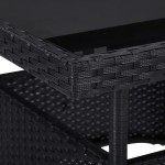 vidaXL Set mobilier grădină, 5 piese, negru, poliratan, lemn acacia vidaXL Set mobilier grădină, 5 piese, negru, poliratan, lemn acacia