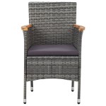 vidaXL Set mobilier grădină, 5 piese, gri, poliratan, lemn acacia vidaXL Set mobilier grădină, 5 piese, gri, poliratan, lemn acacia