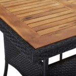 vidaXL Set mobilier grădină, 5 piese, negru, poliratan, lemn acacia vidaXL Set mobilier grădină, 5 piese, negru, poliratan, lemn acacia