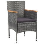 vidaXL Set mobilier grădină, 5 piese, gri, poliratan, lemn acacia vidaXL Set mobilier grădină, 5 piese, gri, poliratan, lemn acacia