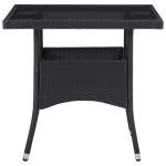 vidaXL Set mobilier grădină, 5 piese, negru, poliratan/sticlă tratată vidaXL Set mobilier grădină, 5 piese, negru, poliratan/sticlă tratată