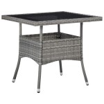 vidaXL Set mobilier grădină, 5 piese, gri, poliratan/sticlă tratată vidaXL Set mobilier grădină, 5 piese, gri, poliratan/sticlă tratată