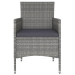 vidaXL Set mobilier grădină, 5 piese, gri, poliratan/sticlă tratată vidaXL Set mobilier grădină, 5 piese, gri, poliratan/sticlă tratată