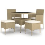 vidaXL Set mobilier de grădină, 5 piese, bej, poliratan vidaXL Set mobilier de grădină, 5 piese, bej, poliratan