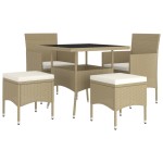 vidaXL Set mobilier de grădină, 5 piese, bej, poliratan vidaXL Set mobilier de grădină, 5 piese, bej, poliratan
