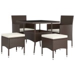 vidaXL Set mobilier de grădină, 5 piese, poliratan