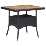 vidaXL Set mobilier grădină, 5 piese, negru, poliratan și lemn acacia vidaXL Set mobilier grădină, 5 piese, negru, poliratan și lemn acacia