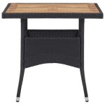 vidaXL Set mobilier grădină, 5 piese, negru, poliratan și lemn acacia vidaXL Set mobilier grădină, 5 piese, negru, poliratan și lemn acacia